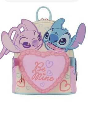 Loungefly Disney Stitch & Angel Be Mine Mini Backpack Hard tag New!